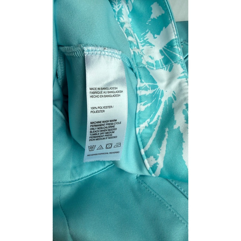 IZOD Golf Womens Turquoise Teal Pleated Skort Size 12 Palm Print Athletic Skirt - Picture 4 of 7